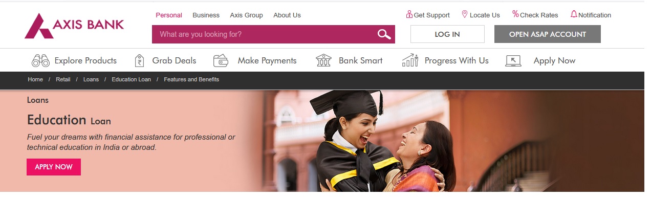 education loan transfer to axis bank