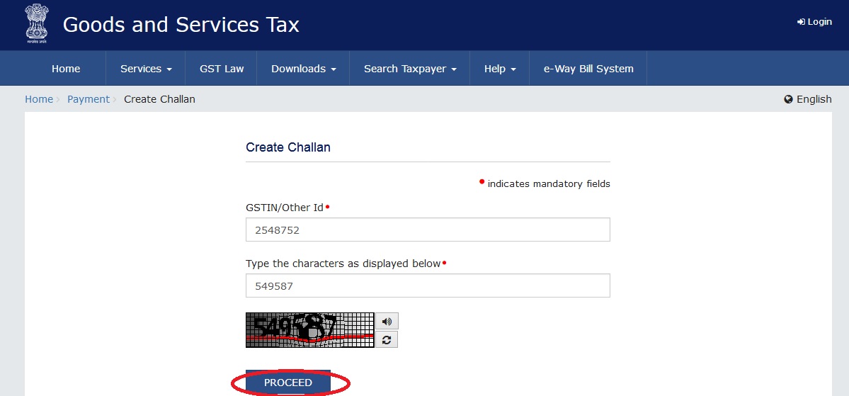 payment.gst.gov.in Create Challan & Track Payment Status Goods & Services Tax Status Check